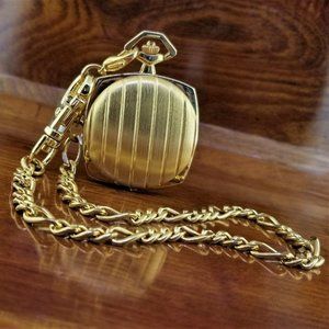 BENRUS Gold Pinstripe Pocket Watch